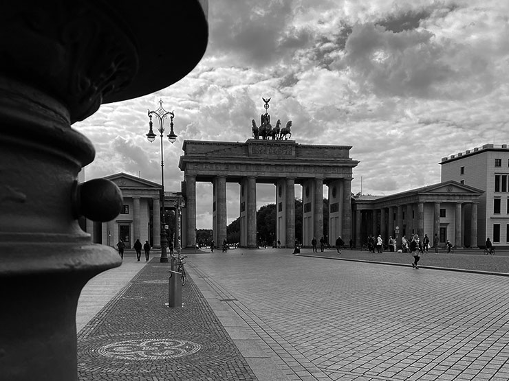 the Brandenburg Gate in Berlin as seen from the Pariser Platz